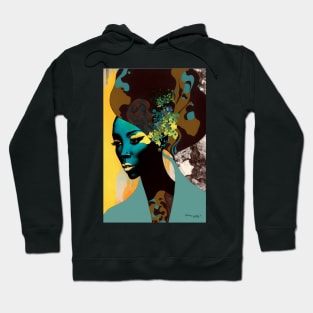 Woman with flowers in her hair. Hoodie